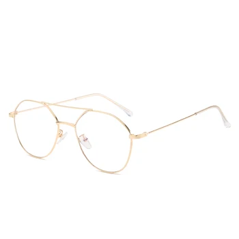 Moški Ženske Optična Očala | Retro Retro Kovinski Poligon Očala Proti Modra Svetloba Pregleden Spektakel Nosilci